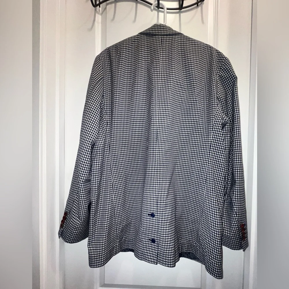 Robert Graham gingham check blue and white sport coat